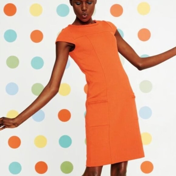 Boden Dresses & Skirts - Boden Women's Cotton Stretch Ponte Sheath Midi Dress Orange- 6